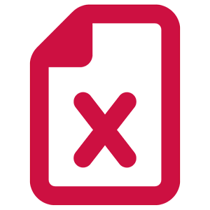 Red icon of Excel spreadsheet