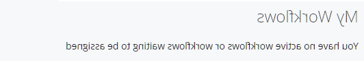 my workflows widget with no pending workflows